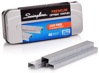 STAPLES, SWINGLINE, STANDARD, 1/4" LENGTH, FULL STRIP, 3750/CT LARGE
